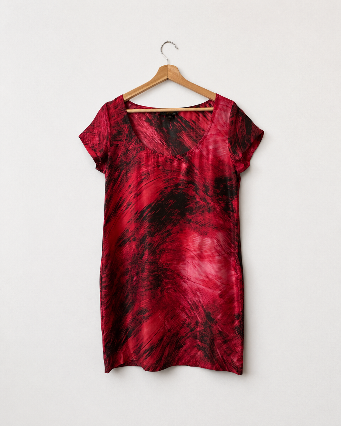 Red black Diesel 100% silk printed dress