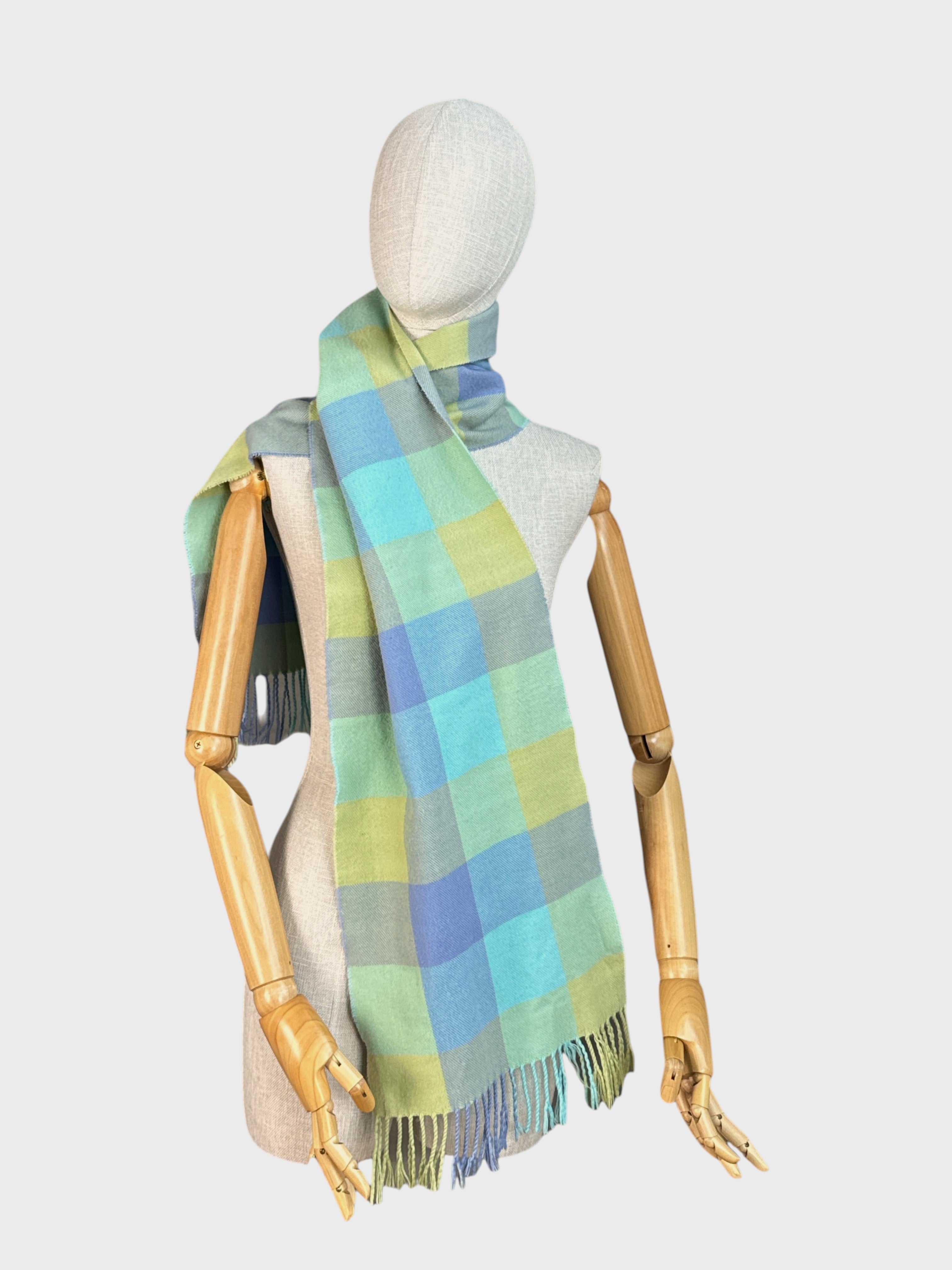 Foulard à carreaux mélange cachemire