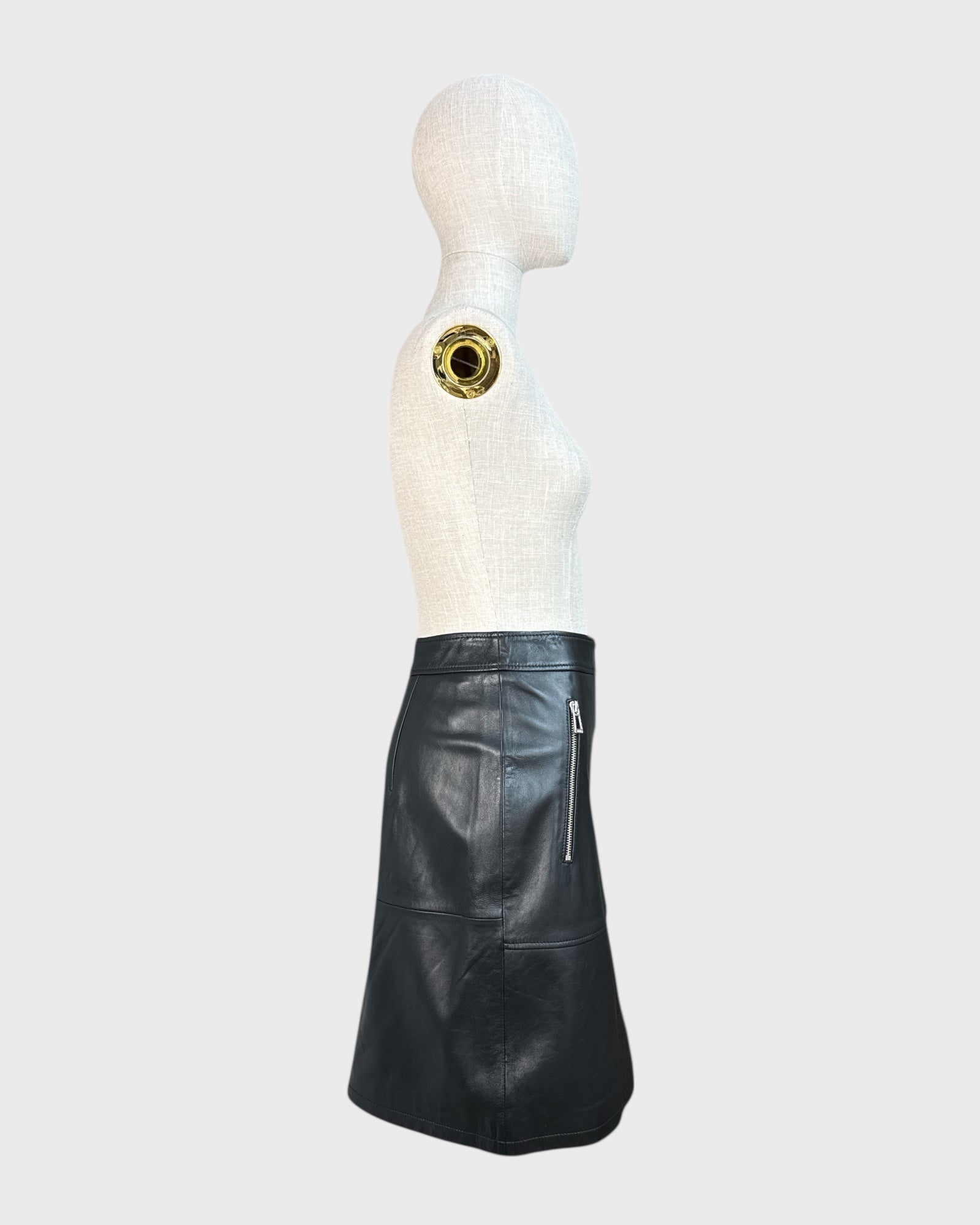 Jupe en cuir noir Lurela Hugo taille S