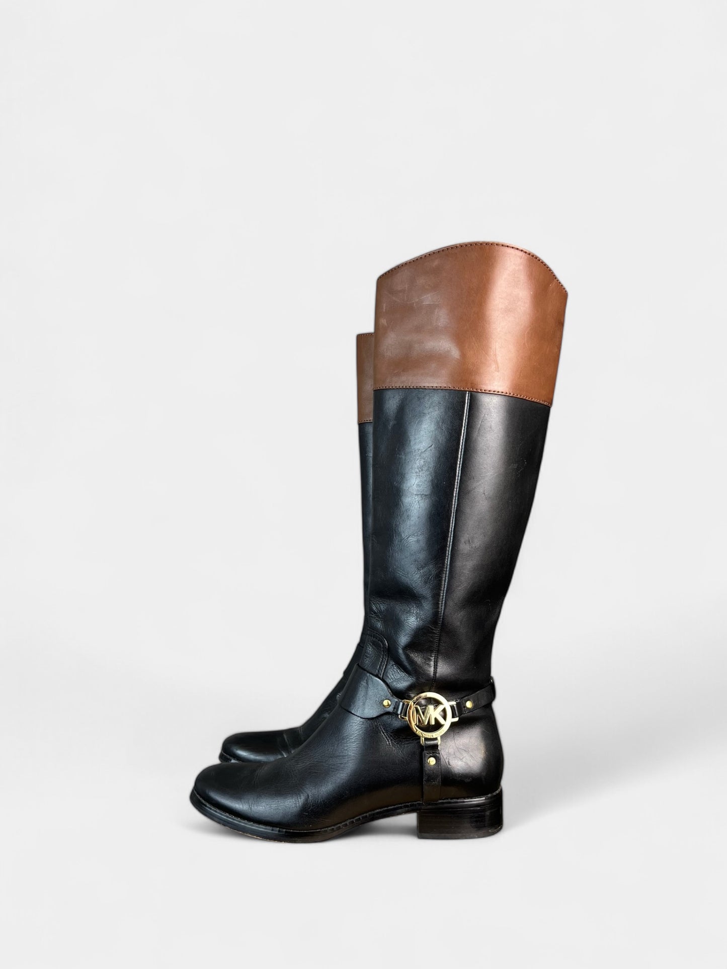 Botte en cuir Marron et noir Michael Kors, 7.5