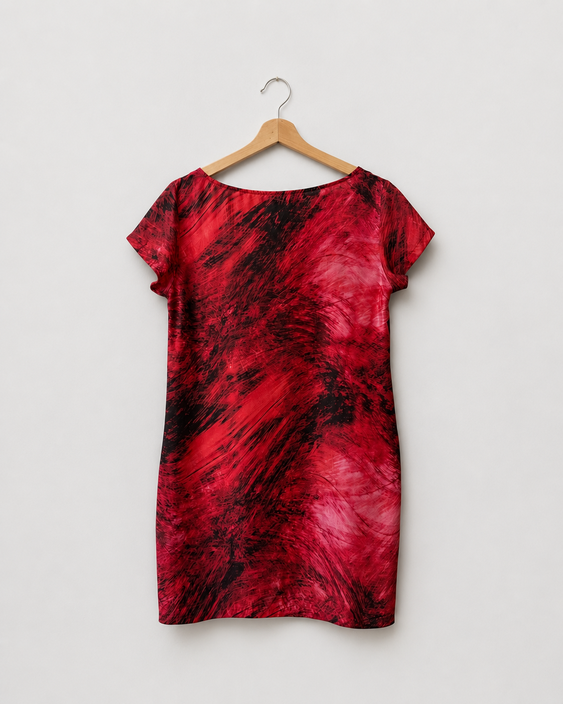 Red black Diesel 100% silk printed dress