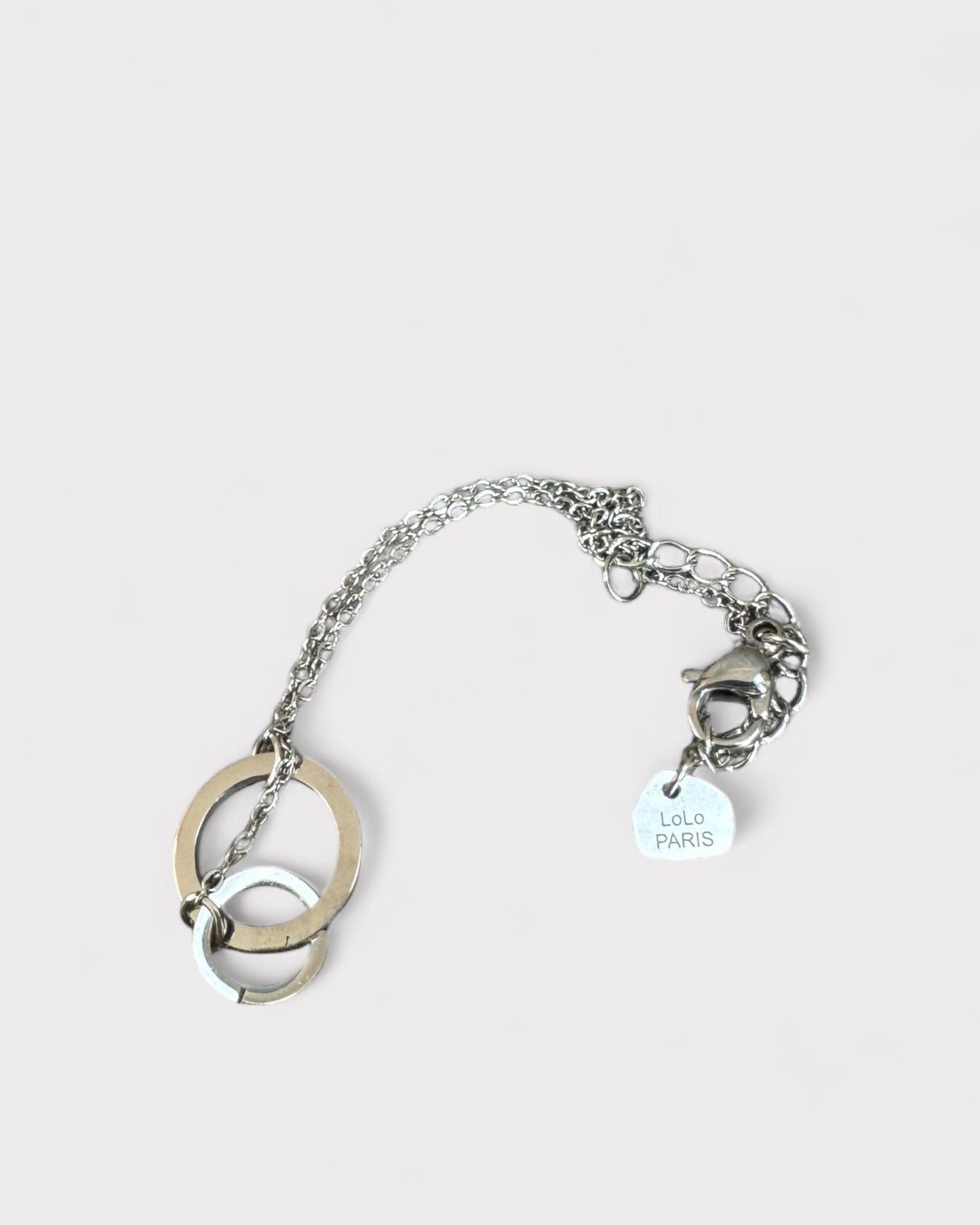 Bracelet deux anneaux en argent