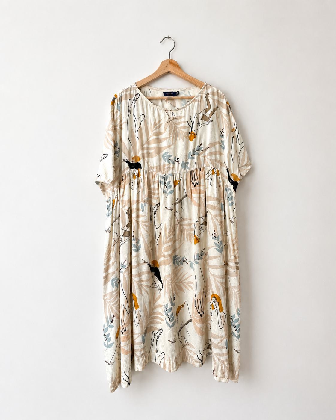 Printed silk dress White blue pink black Noémiah