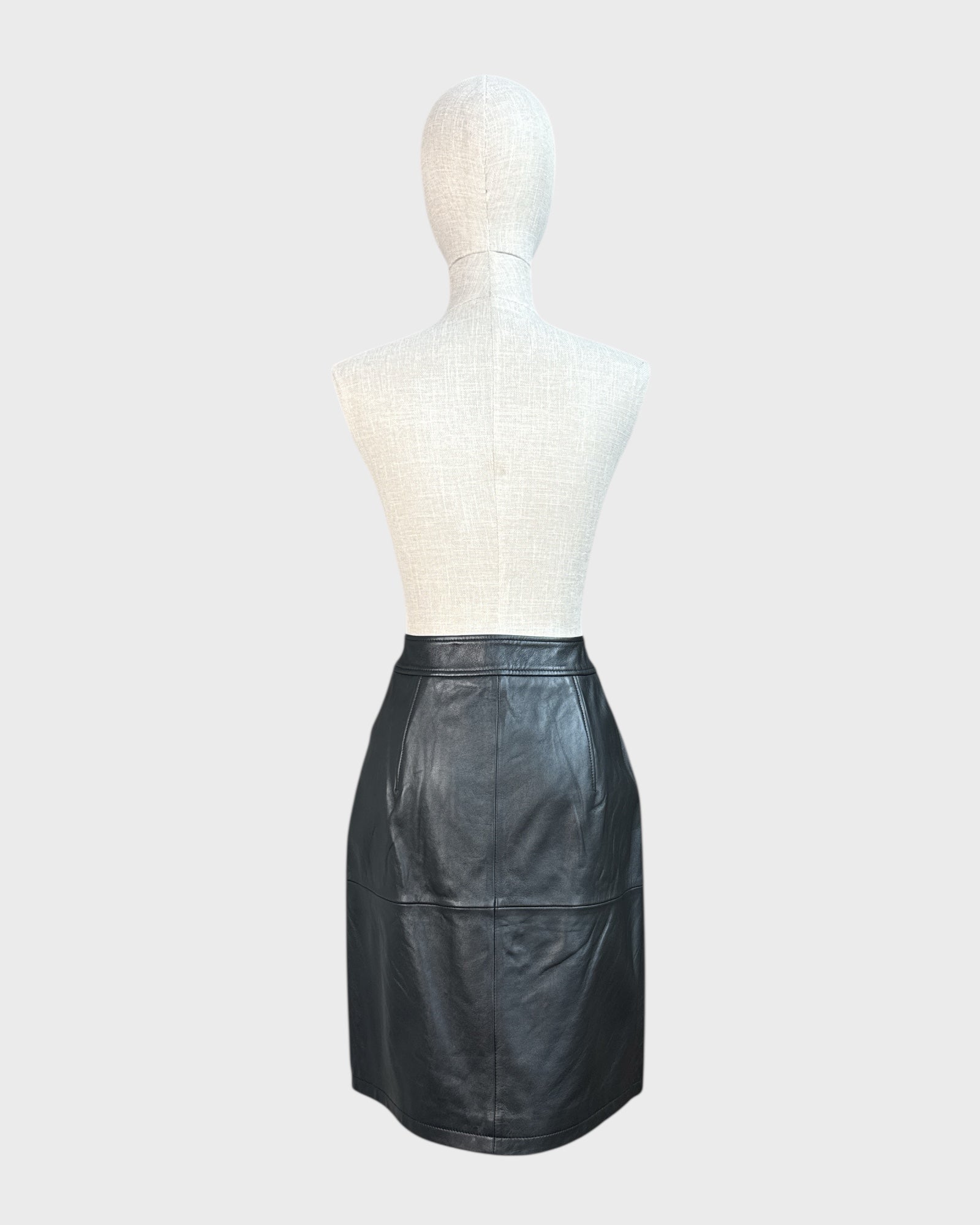 Jupe en cuir noir Lurela Hugo taille S
