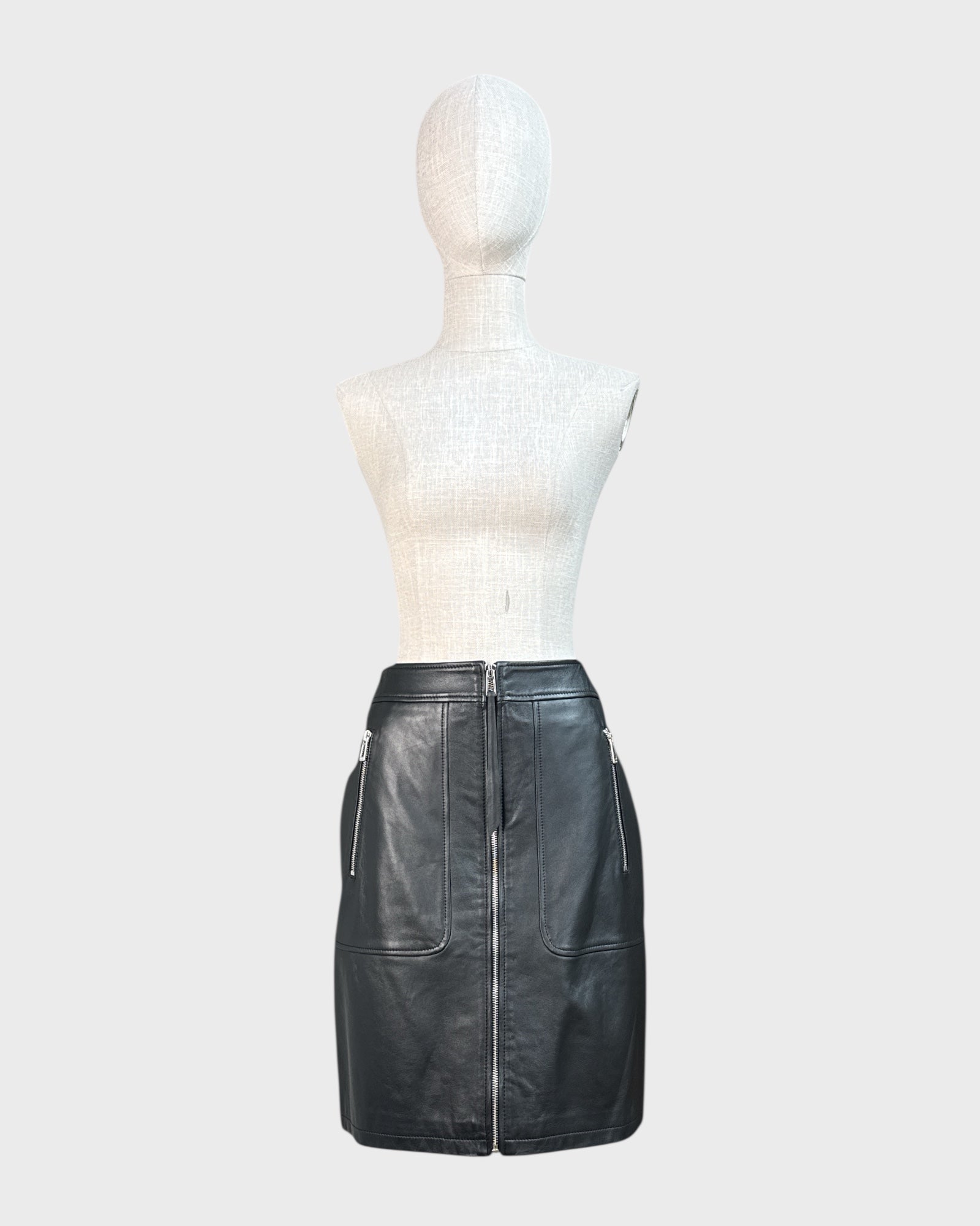 Jupe en cuir noir Lurela Hugo taille S