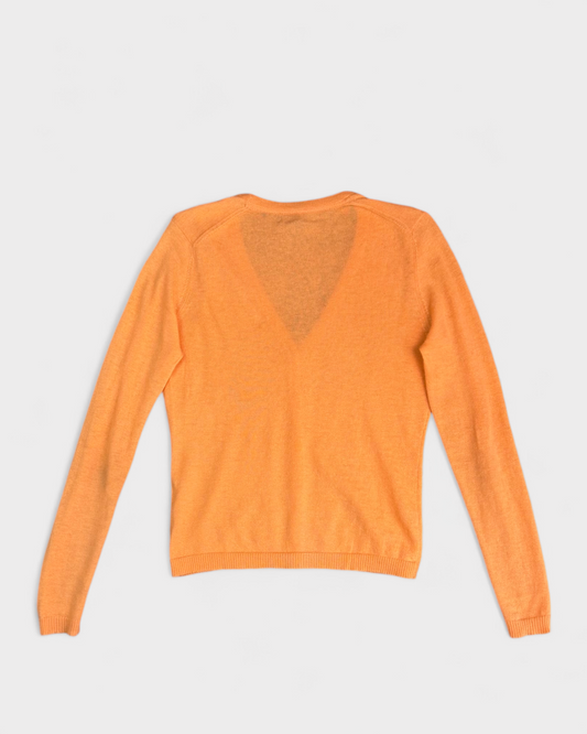 Cardi 100% cashmere Orange Lord & taylor