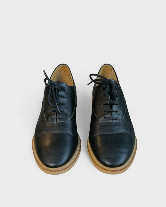 Chaussures en cuir noir Frank and Oak