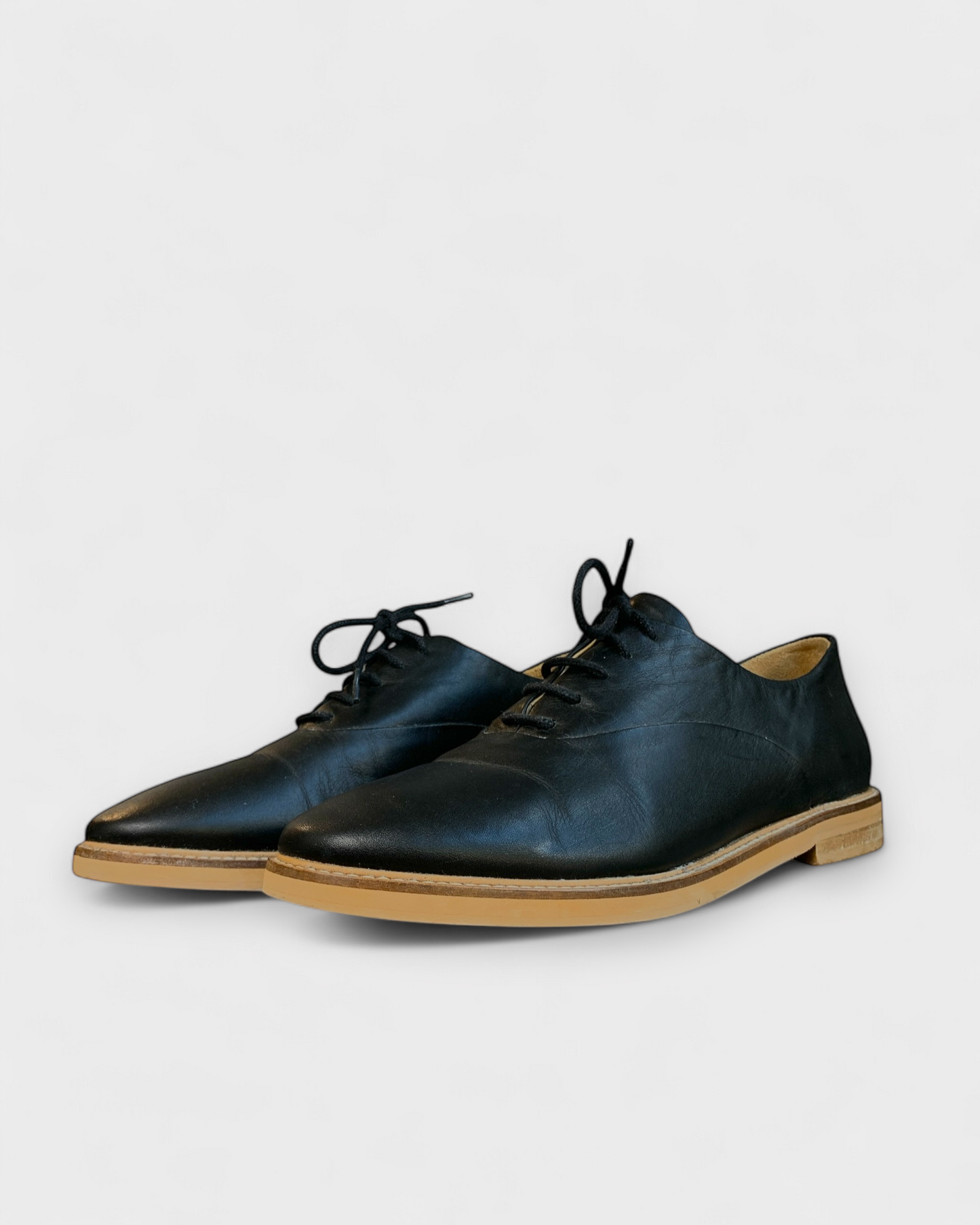 Chaussures en cuir noir Frank and Oak