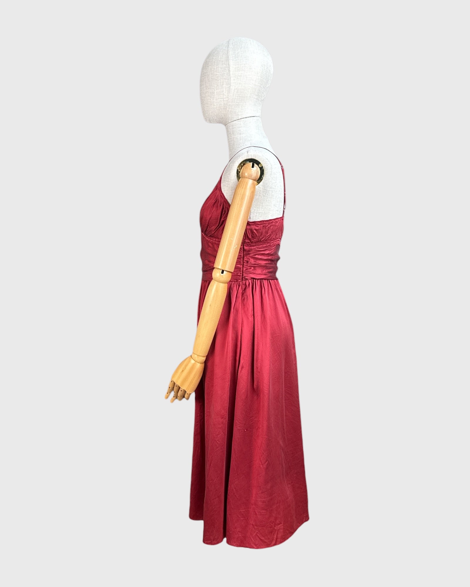 Robe 100% soie rouge Jacob, taille S